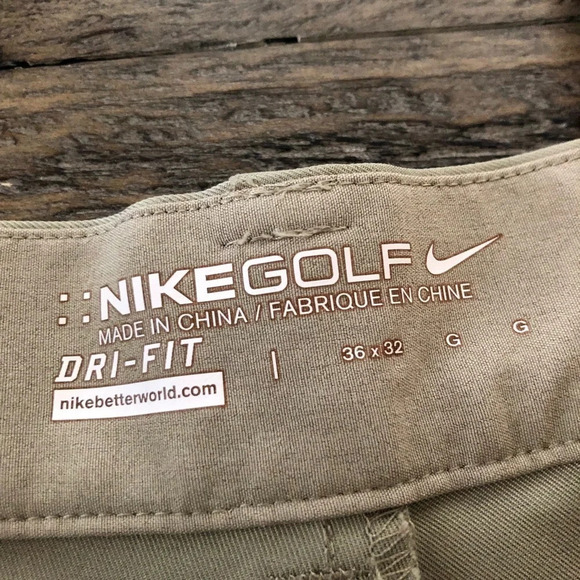 Nike Golf Mens 36 X 32 Tan Performance Pants Dri Fit Flat Front Stretch Golfing - Picture 2 of 5